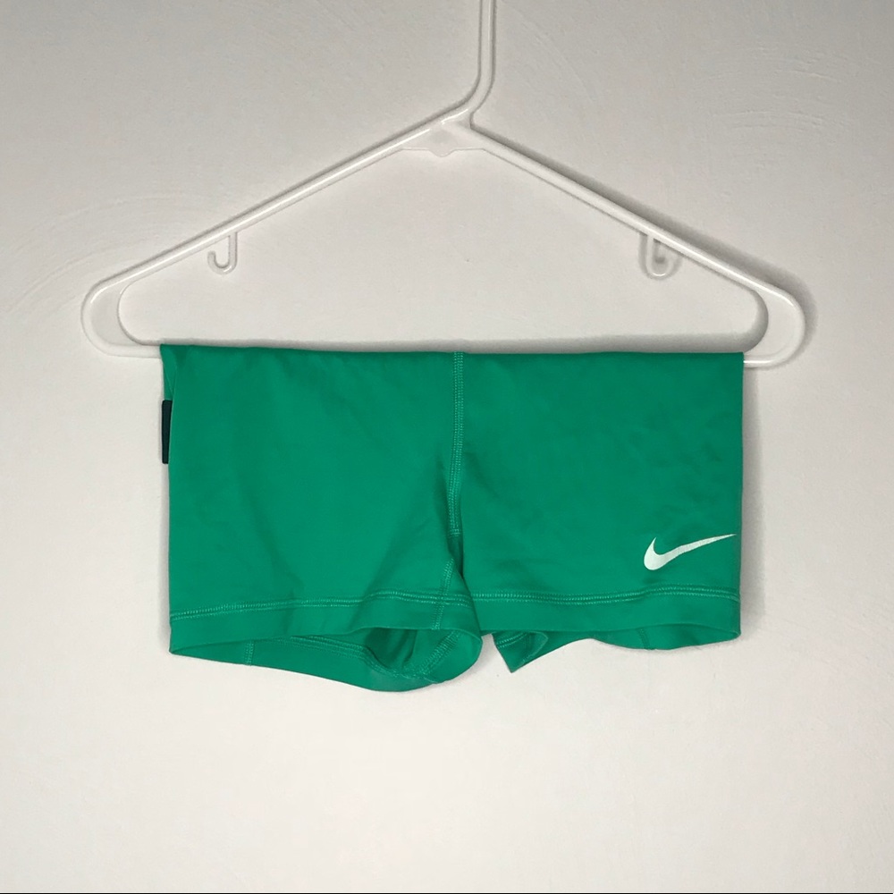 Green Nike Pro Shorts